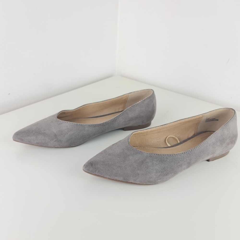 Core Life flats women faux suede size 7 gray shoes